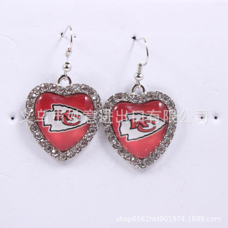 Wholesale Diamond Peach Dot  Logo Earrings